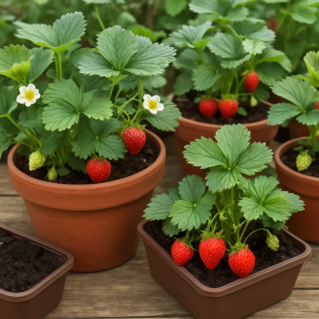 Aardbeien kweken in potten en bakken
