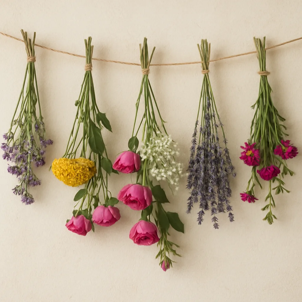 Bloemen drogen voor decoratie en gebruik