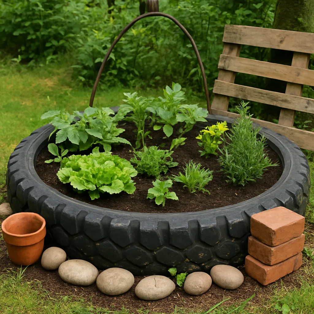 Circulair tuinieren hergebruik materialen creatief