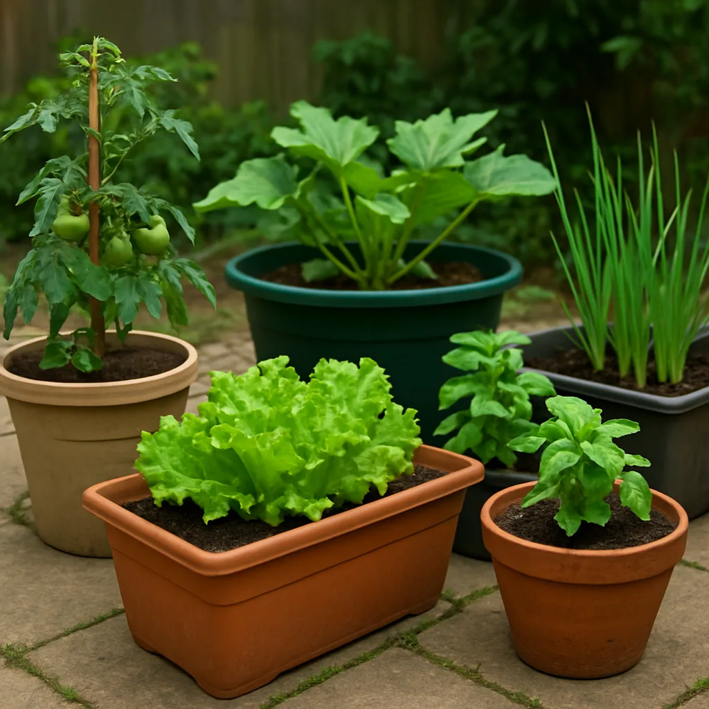 Groenten kweken in bakken en potten