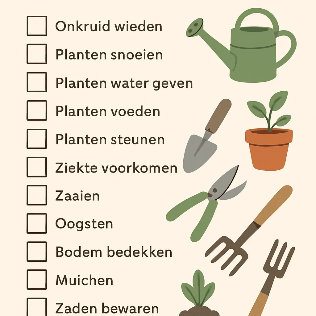 Moestuin onderhoud per maand handige checklist
