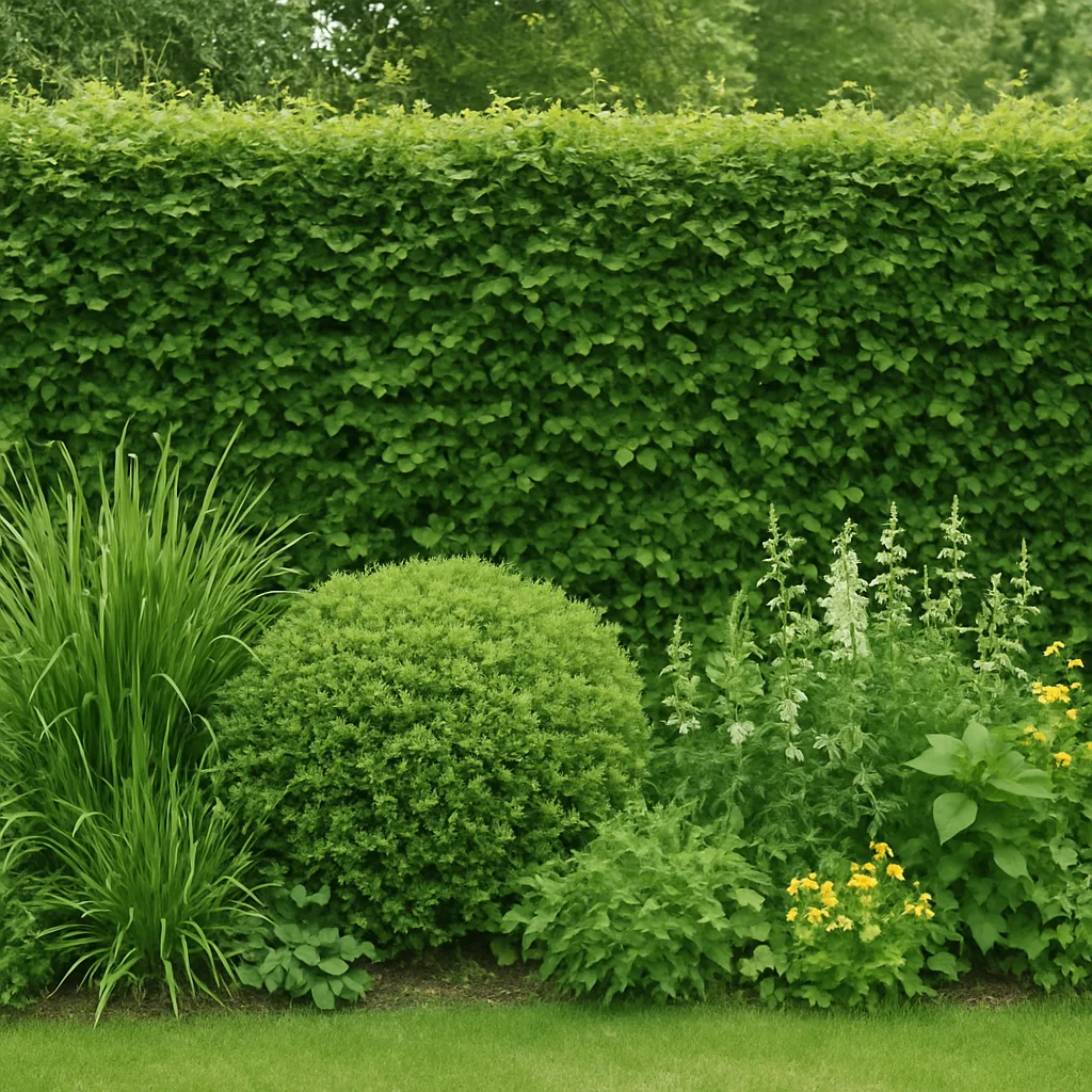 Natuurlijke afscheiding met hagen en planten