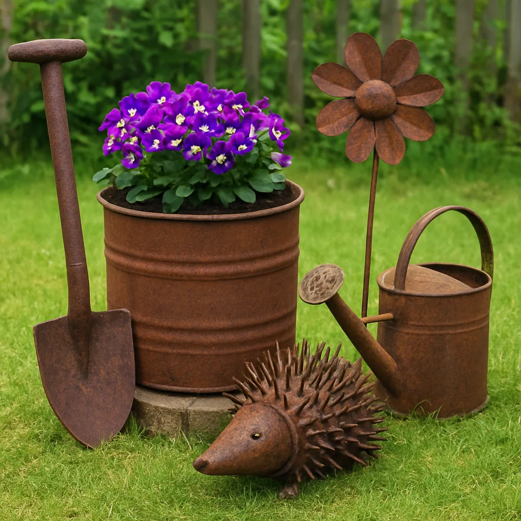 Tuindecoratie maken van oude materialen creatief