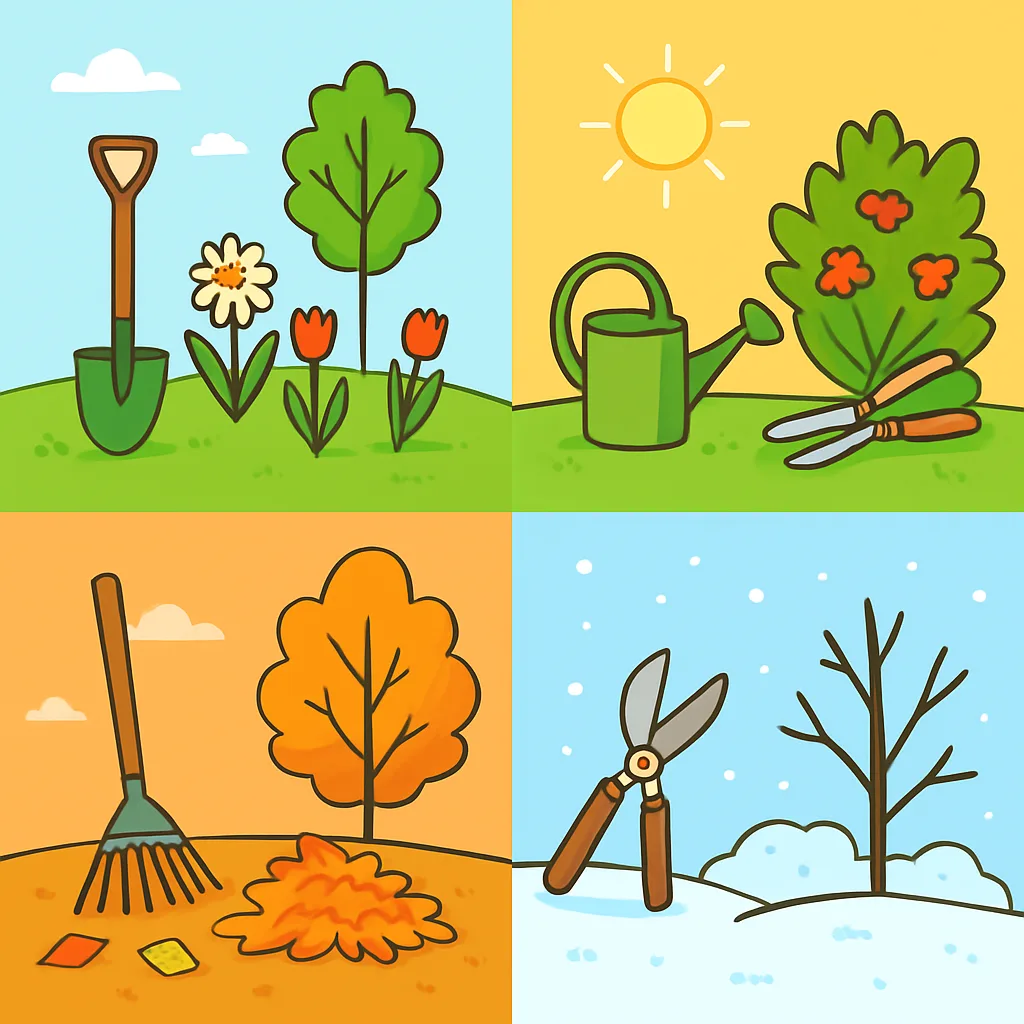 Tuinonderhoud kalender per seizoen overzichtelijk