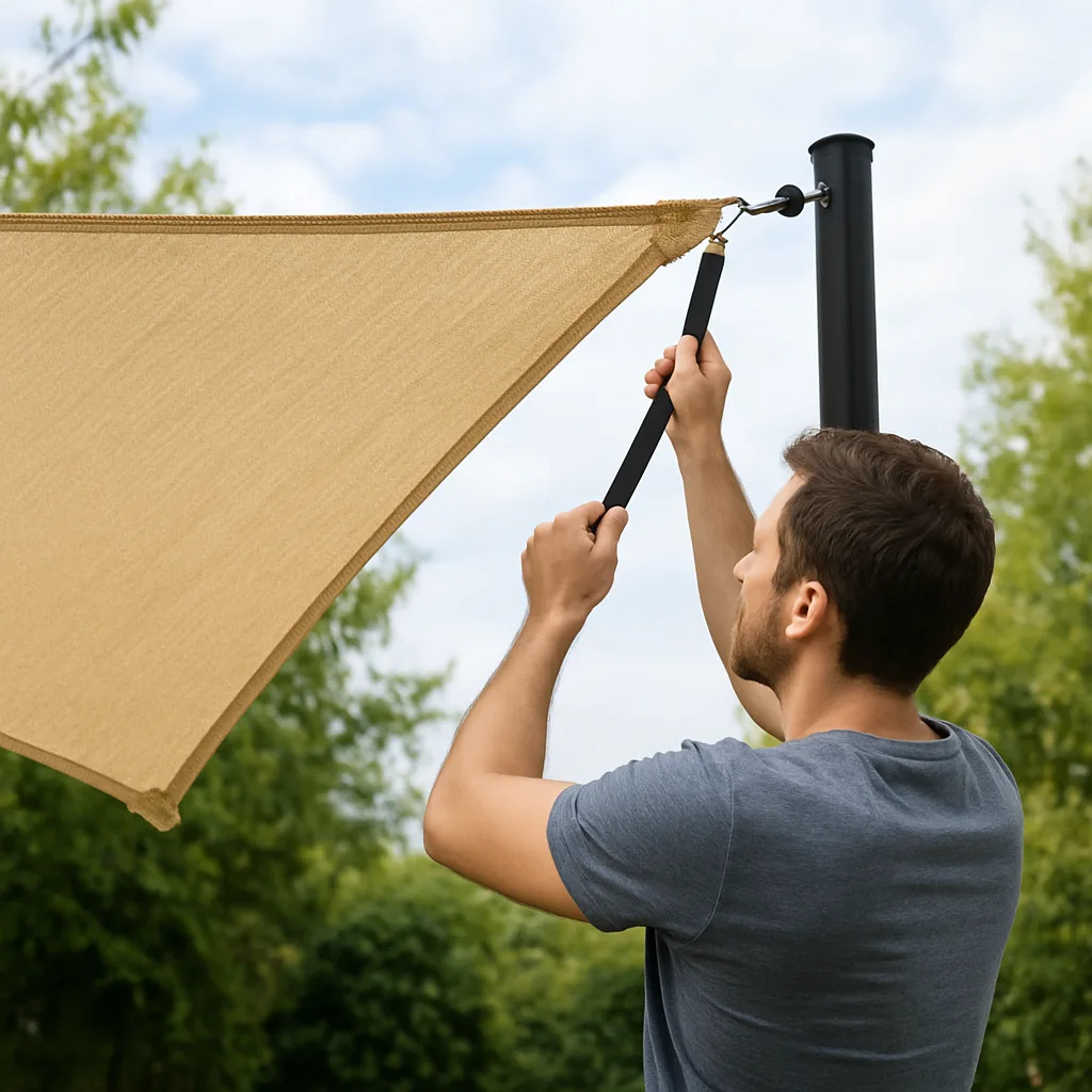 Zelf schaduwdoek ophangen praktische handleiding